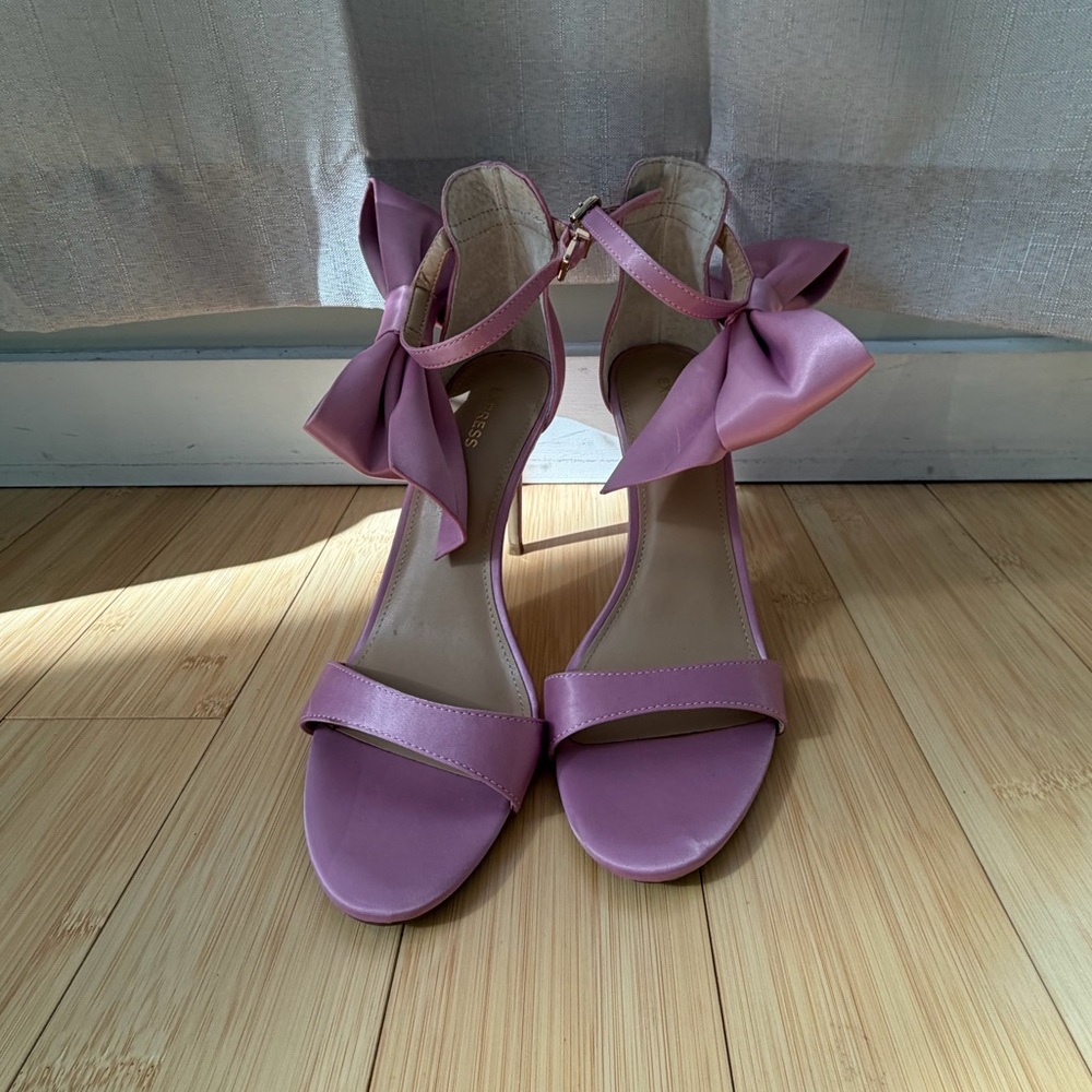 Express Pink Bow Heeled Sandals